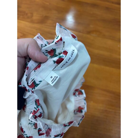 Janie and Jack Dress Cream and Sugar Rose Holiday Frills Christmas Size 10 Girls - Picture 5 of 5